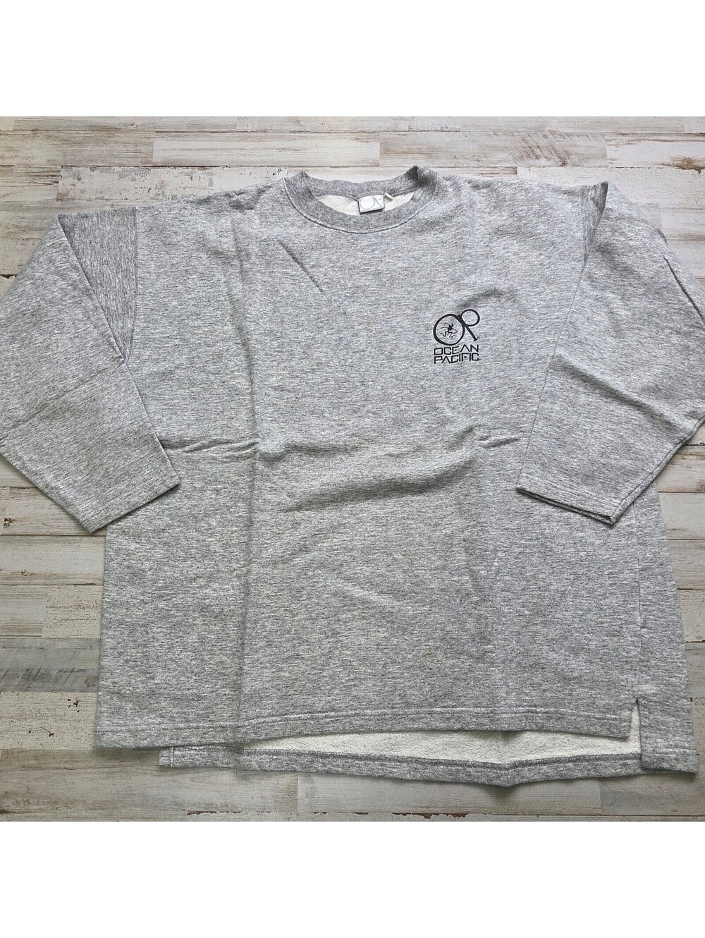 Ocean Pacific Sweatshirt Adult M Gray Oversized Crewneck Front Back Logo 90s